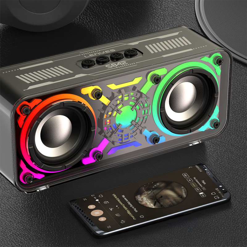 Lenyes S842 RGB LED Light TWS Bluetooth Speaker v5.3 18W - 4