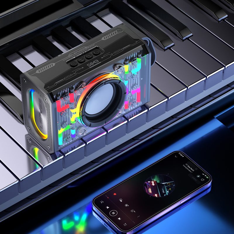 Lenyes S843 RGB Led Işıklı Taşınabilir TWS Bluetooth Hoparlör v5.3 20W - 5