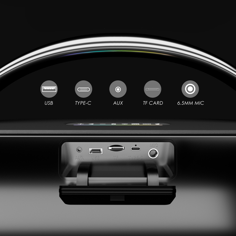 Lenyes S869 RGB Işıklı Çift Mikrofonlu Taşınabilir Bluetooth Hoparlör v5.3 - 9