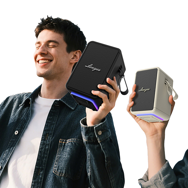 Lenyes S874 Waterproof Portable TWS Bluetooth Speaker with RGB Light and Hanging Bracket v5.3 - 7