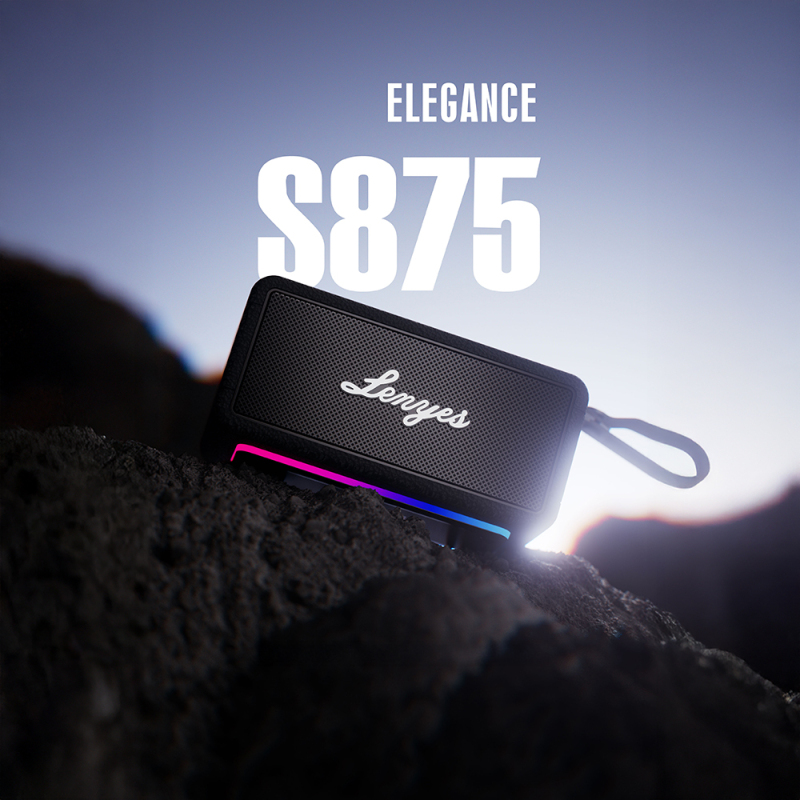 Lenyes S875 Elegance Serisi RGB Işıklı Taşınabilir Su Geçirmez TWS Bluetooth Hoparlör v5.3 40W - 4