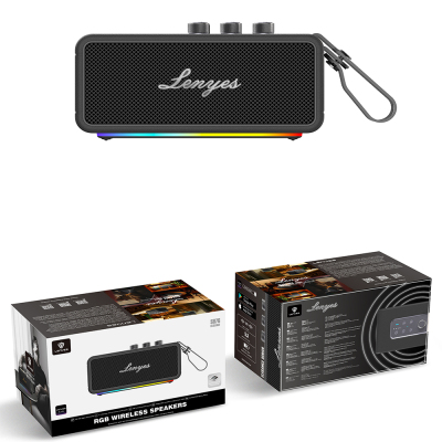 Lenyes S876 Supreme Serisi RGB Işıklı Taşınabilir Su Geçirmez TWS Bluetooth Hoparlör v5.3 45W - 18