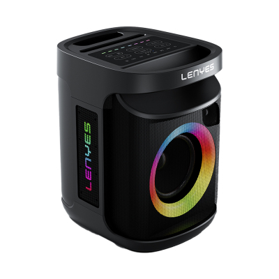 Lenyes S881 Waterproof with Microphone Multi-Input RGB Lighted TWS Karaoke FM Bluetooth Speaker v5.3 120W - 4