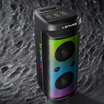 Lenyes S882 Waterproof with Microphone Multi-Input RGB Lighted TWS Karaoke FM Bluetooth Speaker v5.3 200W - 12