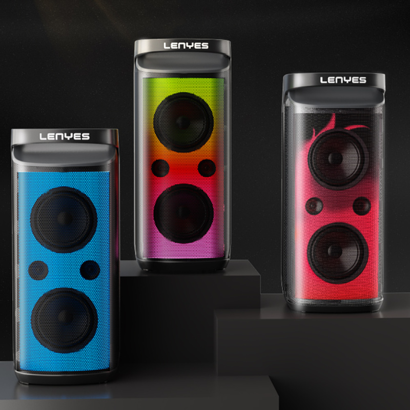 Lenyes S882 Waterproof with Microphone Multi-Input RGB Lighted TWS Karaoke FM Bluetooth Speaker v5.3 200W - 14