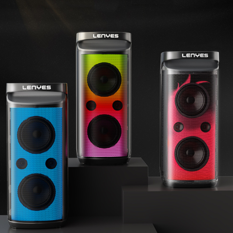 Lenyes S883 Su Geçirmez Tekerlekli Mikrofonlu Çoklu Giriş RGB Işıklı TWS Karaoke FM Bluetooth Hoparlör v5.3 - 10