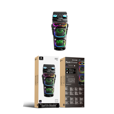 Lenyes S887 RGB Işıklı Çift Mikrofonlu Kablosuz TWS Bluetooth Speaker Hoparlör v5.3 - 4