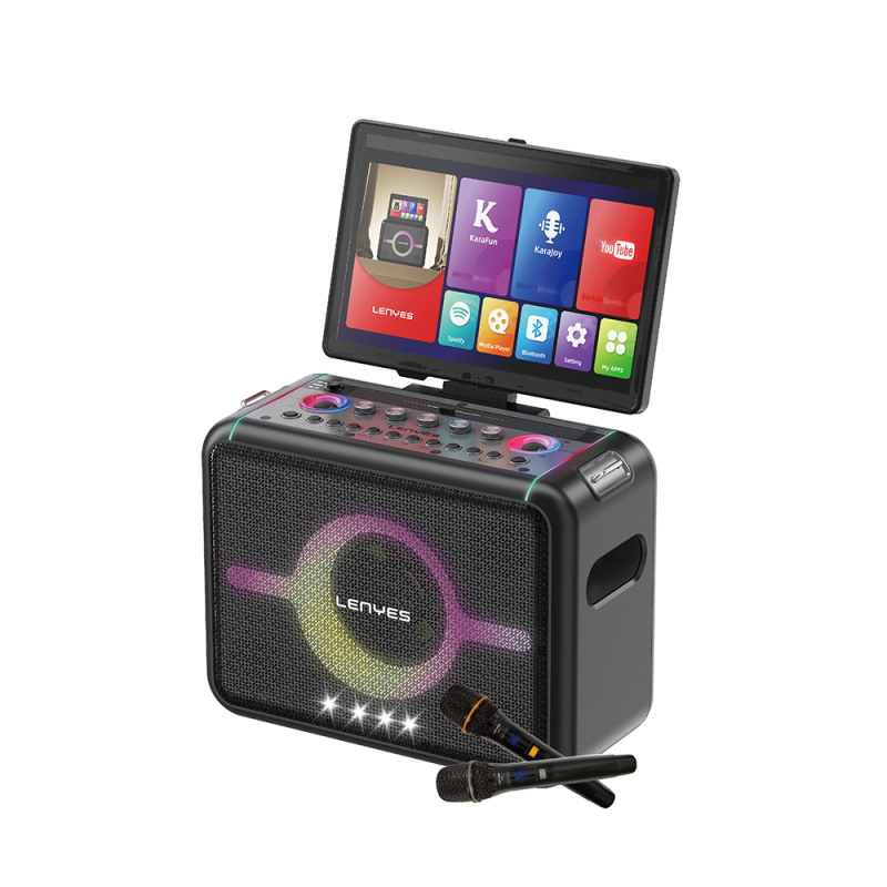 Lenyes S892 RGB Light Microphone Touch Screen Portable TWS Bluetooth Speaker v5.3 300W - 2