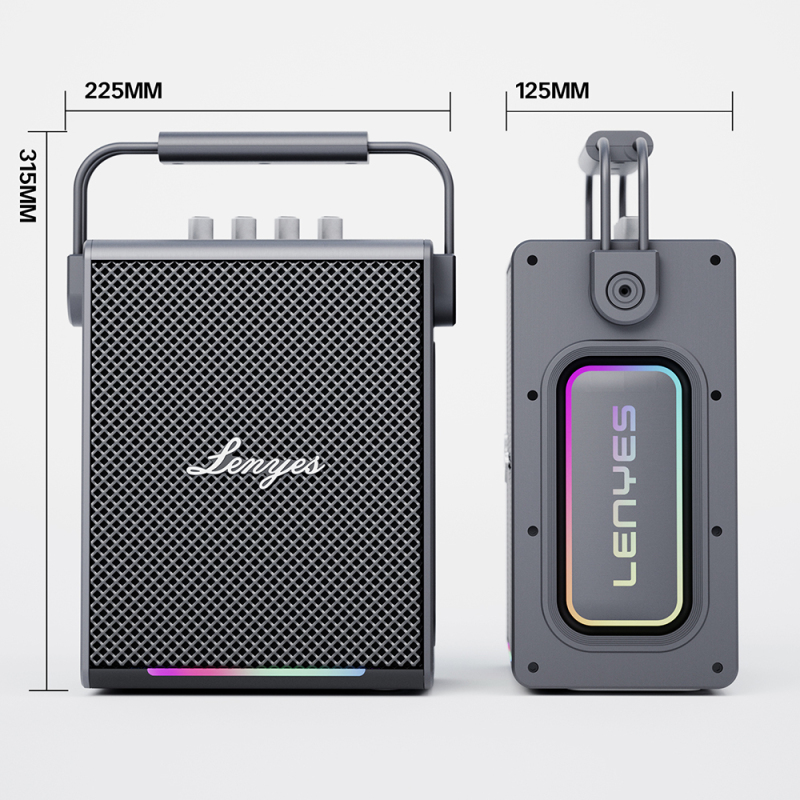 Lenyes Titan 1 Serisi RGB Işıklı Çift Mikrofonlu Bluetooth Speaker Hoparlör v5.3 5000mAh - 3