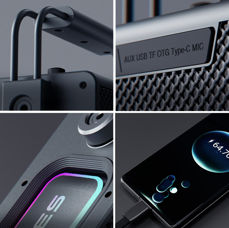 Lenyes Titan 1 Serisi RGB Işıklı Çift Mikrofonlu Bluetooth Speaker Hoparlör v5.3 5000mAh - 7