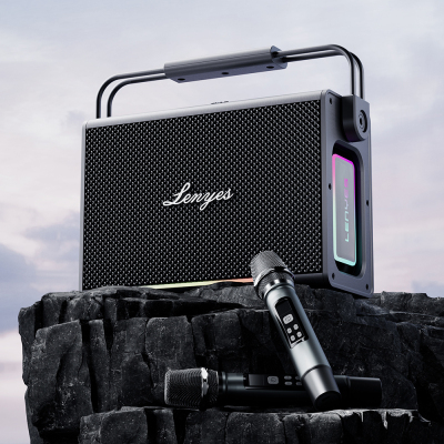 Lenyes Titan 2 Serisi RGB Işıklı Çİft Mikrofonlu Taşınabilir TWS Bluetooth Speaker Hoparlör v5.3 5000mAh - 5