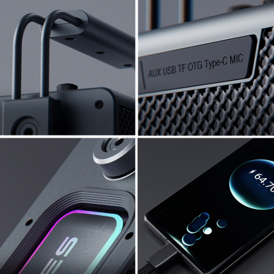 Lenyes Titan 2 Serisi RGB Işıklı Çİft Mikrofonlu Taşınabilir TWS Bluetooth Speaker Hoparlör v5.3 5000mAh - 6