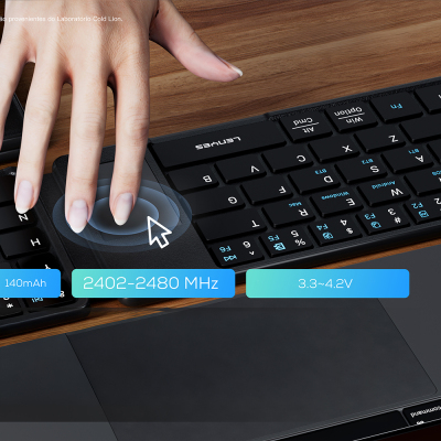 Lenyes WK109 Foldable Bluetooth Wireless Keyboard with Touch Pad and Silent Key Design - 5