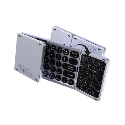 Lenyes WK110 Foldable Bluetooth Wireless Keyboard with Silent Key Design and Num Touch Pad - 6