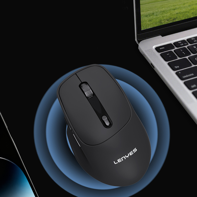 Lenyes WS105 Sessiz Buton Tasarımlı Ergonomik Çift Bluetooth Bağlantılı 2.4G Kablosuz Mouse 1600 DPI - 9