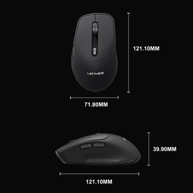 Lenyes WS105 Silent Button Design Ergonomic Dual Bluetooth Connection 2.4G Wireless Mouse 1600 DPI - 3
