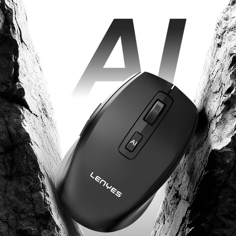 Lenyes WS106 Yapay Zeka Destekli Ergonomik Çift Bluetooth Bağlantılı 2.4G Kablosuz Mouse 500mAh - 3