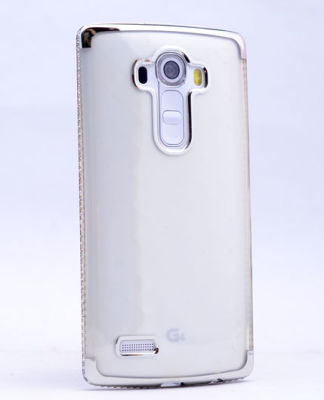 LG G3 Kılıf Zore Kenarı Tek Sıra Taşlı Silikon - 7