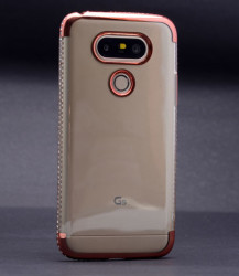 LG G5 Kılıf Zore Kenarı Tek Sıra Taşlı Silikon - 1