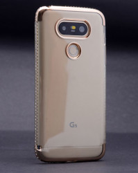 LG G5 Kılıf Zore Kenarı Tek Sıra Taşlı Silikon - 6