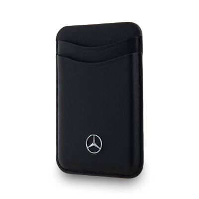 Mercedes Benz Original Licensed 2 Chamber Leather Magnetic Card Holder with Metal Logo - 1