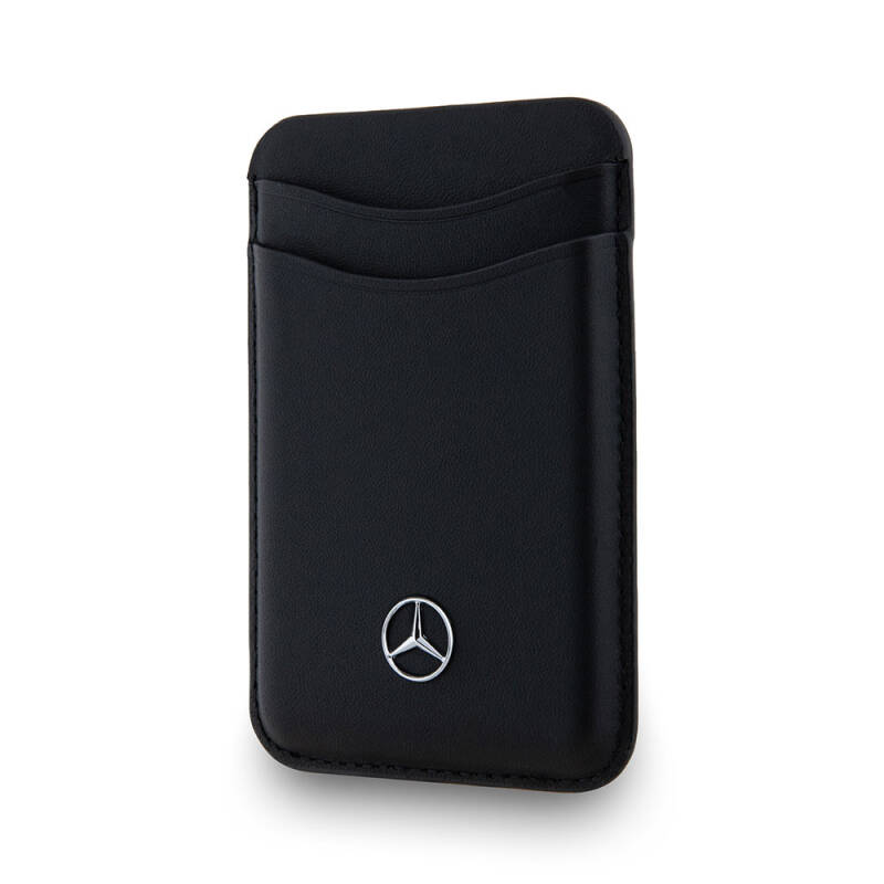 Mercedes Benz Orjinal Lisanslı 2 Hazneli Metal Logolu Deri Magnetik Kartlık - 1
