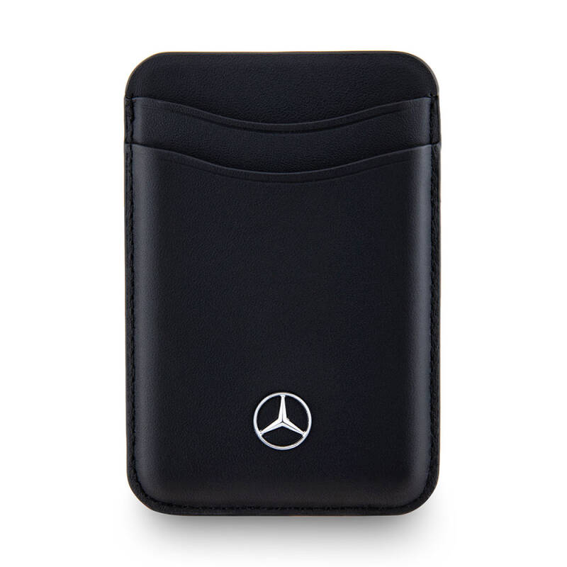 Mercedes Benz Orjinal Lisanslı 2 Hazneli Metal Logolu Deri Magnetik Kartlık - 4