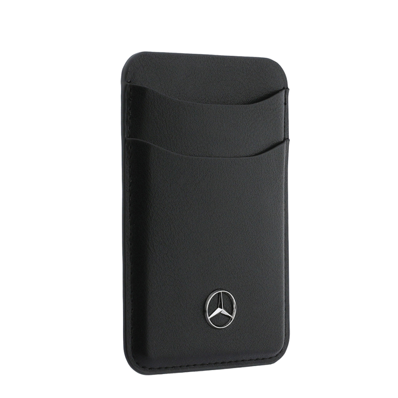 Mercedes Benz Orjinal Lisanslı Yeni Nesil 2 Hazneli Metal Logolu Deri Magnetik Kartlık - 4