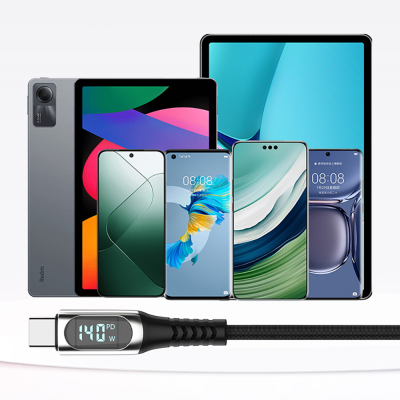 Micflip A08 Digital LED Display Type-C to Type-C PD Data and Charging Cable 140W 1M - 4