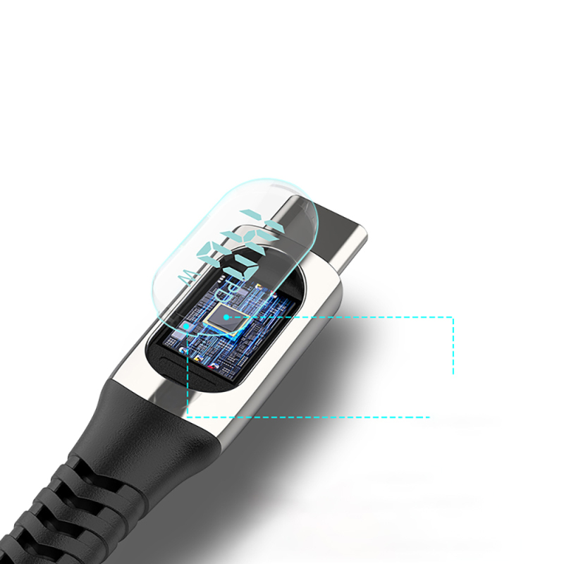 Micflip A08 Dijital LED Ekranlı Type-C to Type-C PD Data ve Şarj Kablosu 140W 1M - 2
