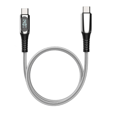 Micflip A08 Type-C to Type-C Data and Charging Cable with Digital LED Display, 140W, 1M - 1