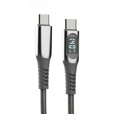 Micflip A08 Type-C to Type-C Data and Charging Cable with Digital LED Display, 140W, 1M - 3