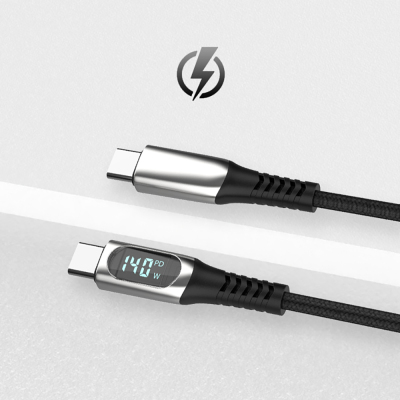 Micflip A08 Type-C to Type-C Dijital LED Göstergeli Data ve Şarj Kablosu 140W 1M - 4