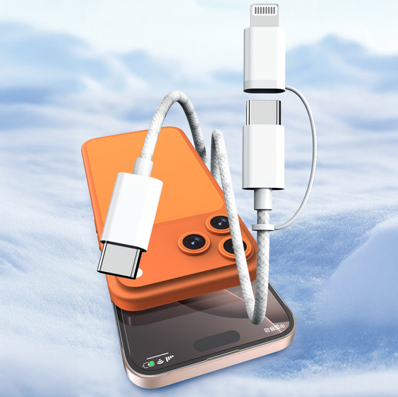 Micflip A22 2-in-1 PD Type-C to Type-C + Lightning MFI Certified Data and Charging Cable 240W 1M - 6