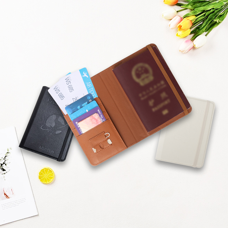 Micflip K02 iOS Cihazlar İçin FindMy Özellikli Pasaport Kart ve Sim Bölmeli Mikrofiber Deri Cüzdan - 4