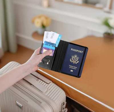 Micflip K02 iOS Cihazlar İçin FindMy Özellikli Pasaport Kart ve Sim Bölmeli Mikrofiber Kablosuz ve Pin Şarj Özellikli Deri Cüzdan - 7