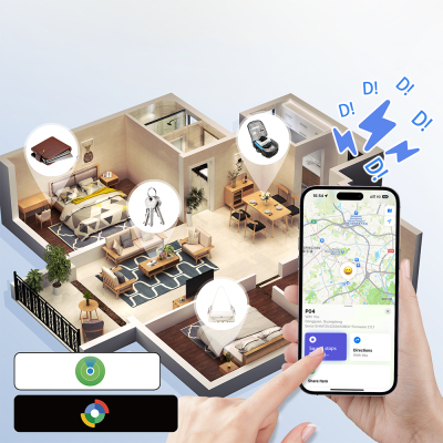 Micflip P045 Suya Dayanıklı iOS ve Android Cihazlar için Wireless Şarj Özellikli Akıllı Takip Kartı - 7