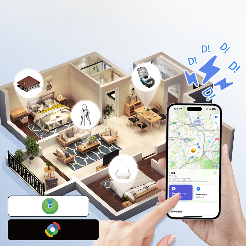 Micflip P045 Suya Dayanıklı iOS ve Android Cihazlar için Wireless Şarj Özellikli Akıllı Takip Kartı - 7