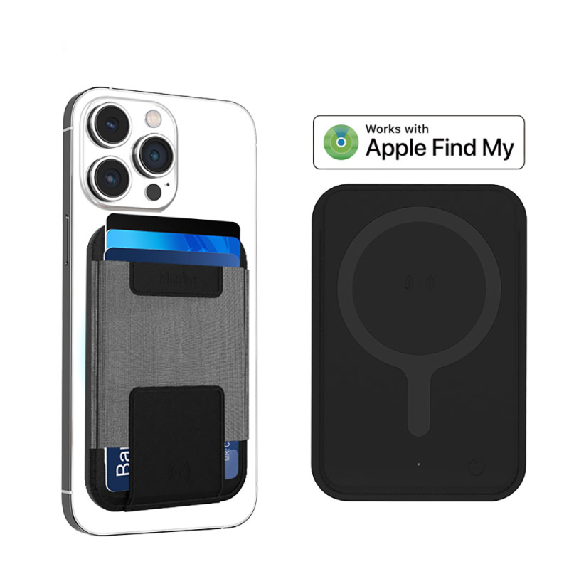 Micflip P065 Ultra İnce Tasarım iOS Cihazlara Özel Kablosuz ve Pin Şarj Özellikli FindMy Destekli Magnetik Standlı Kartlık - 2
