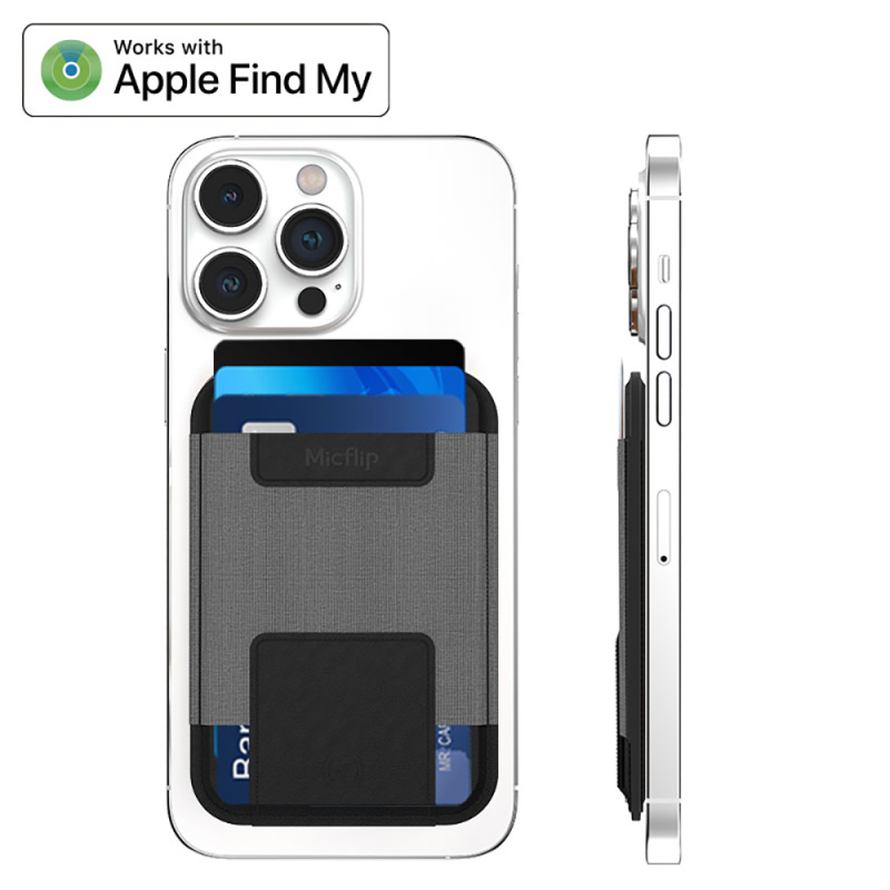 Micflip P065 Ultra Slim Design Card Holder Wireless and PIN Charging for iOS Devices FindMy Support and Magnetic Stand - 3