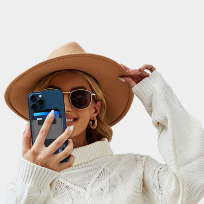 Micflip P065 Ultra Slim Design Card Holder with Magnetic Stand and FindMy Feature, Specifically Designed for iOS Devices. - 3