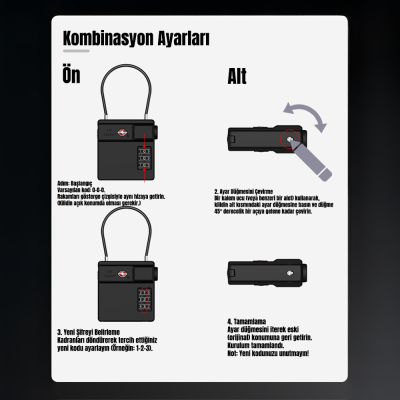 Micflip P25 TSA Kilit ve Find My Takip Özellikli Valiz Seyehat Kiliti - 15
