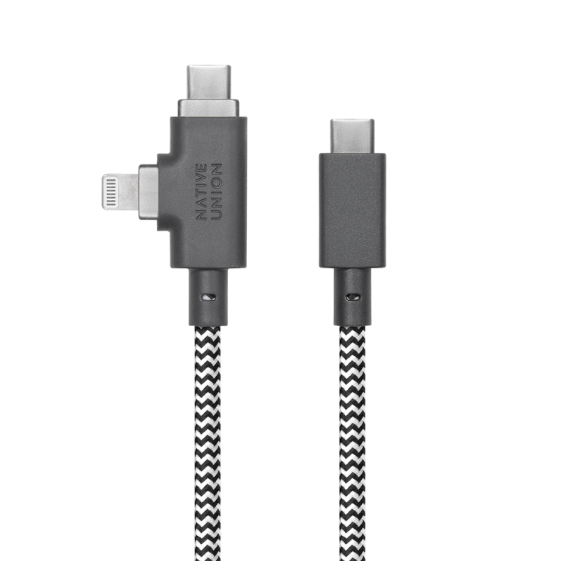 Native Union Belt Series Duo Pro Type-C to Type-C - Lightning Charging Cable 240W 2.4M - 3