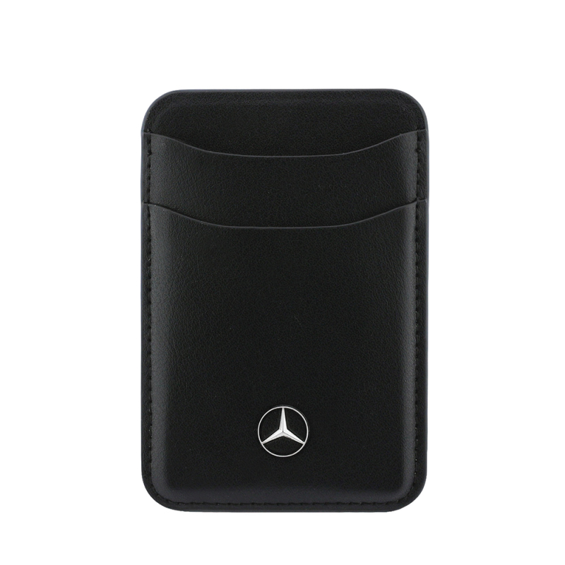 Officially Licensed Mercedes-Benz New Generation Leather Magnetic Card Holder with Metal Logo and 2 Slots - 1