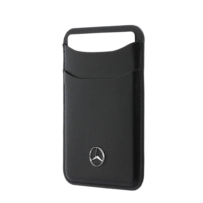 Officially Licensed Mercedes-Benz New Generation Leather Magnetic Card Holder with Metal Logo and 2 Slots - 2