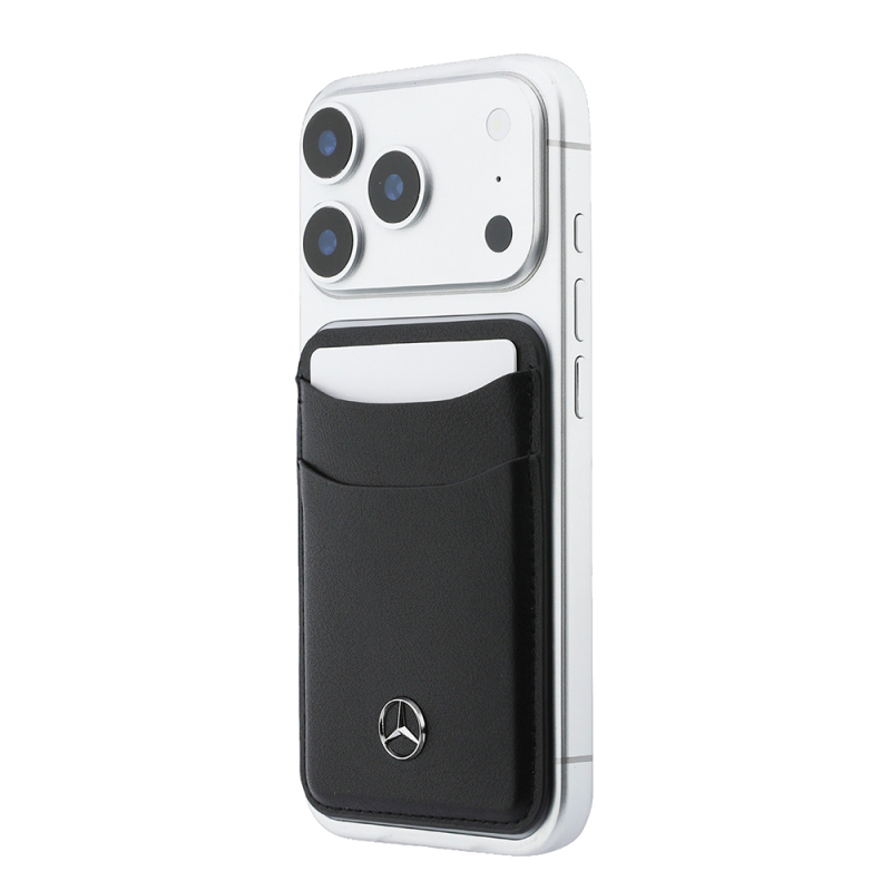 Officially Licensed Mercedes-Benz New Generation Leather Magnetic Card Holder with Metal Logo and 2 Slots - 5