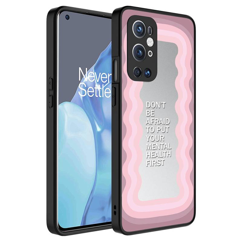 One Plus 9 Pro Case Mirror Patterned Camera Protected Glossy Zore Mirror Cover - 6