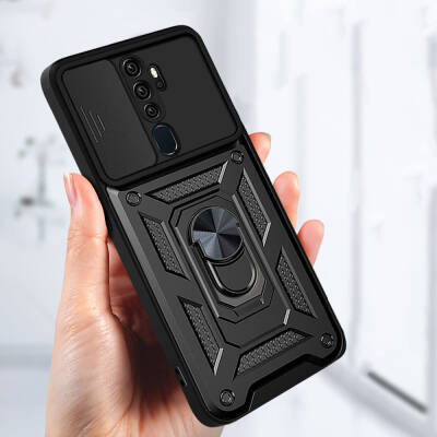 Oppo A5 2020 Case Magnetic Stand Camera Protector Zore Sliding Vega Cover - 5