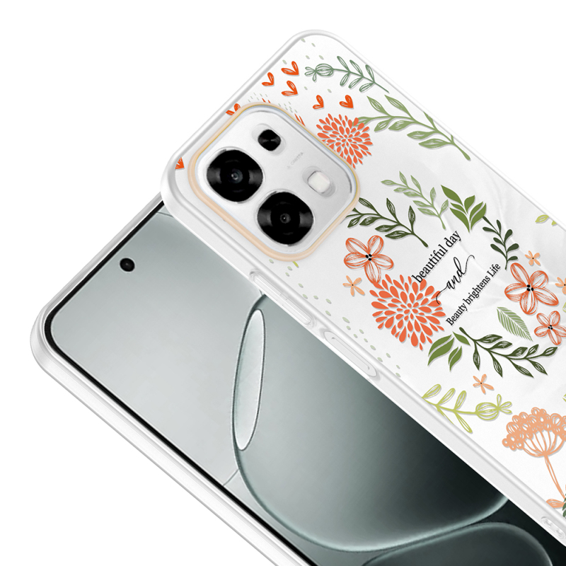 Oppo A6 Pro Case with Camera Protector, Patterned Zore Clip Cover - 12