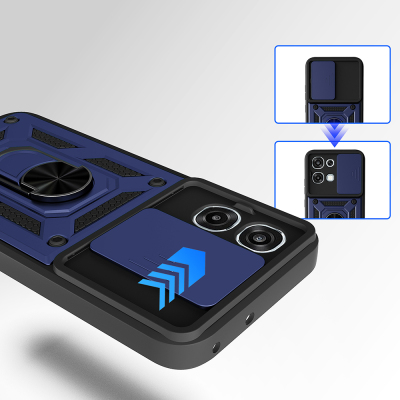 Oppo A6 Pro Case with Magnetic Stand and Camera Protection Zore Sliding Vega Cover - 5